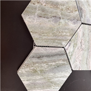 New Design Hexagon Green Marble Mosaic Tiles For Wall Design