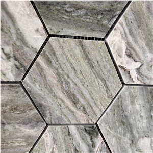 New Design Hexagon Green Marble Mosaic Tiles For Wall Design