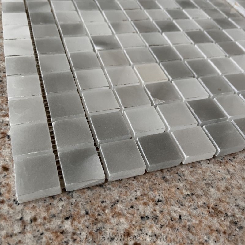 New Design Honed Grey Marble Mosaic Tile For Backsplash Wall