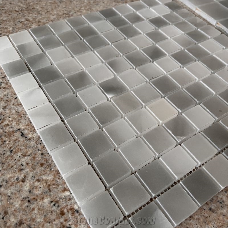 New Design Honed Grey Marble Mosaic Tile For Backsplash Wall