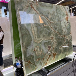 Pakistan Green Onyx Slabs For Hotel Wall And Floor Tiles