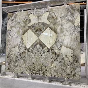 Pandora Granite Slabs Bookmatch For TV Background Design