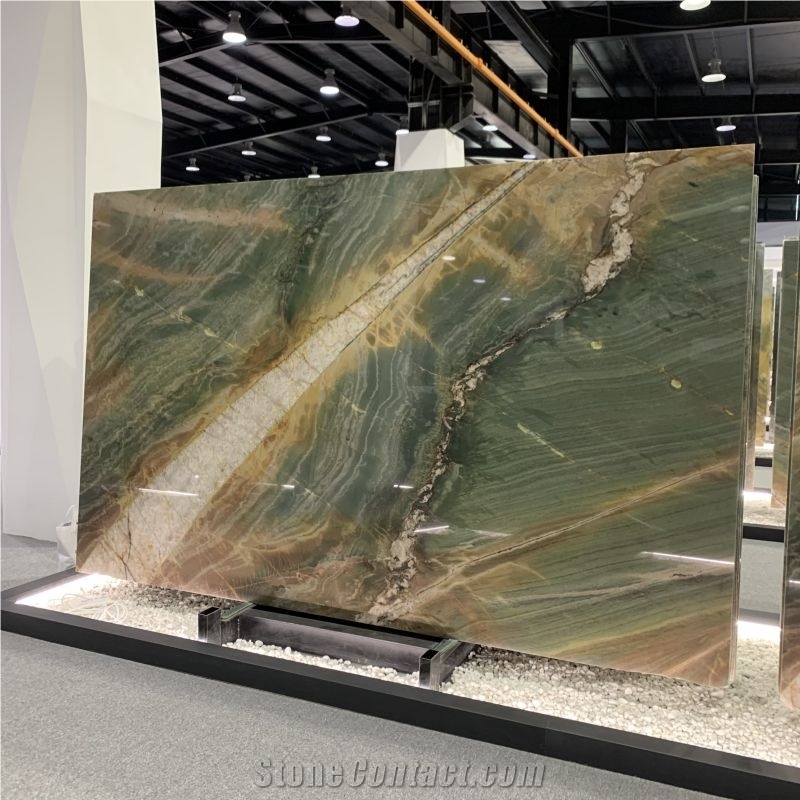 Polished Botanic Wave Quartzite Slabs For Home Decoration