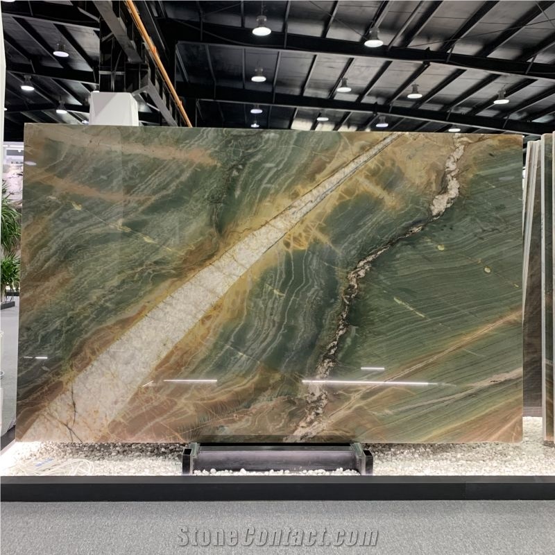 Polished Botanic Wave Quartzite Slabs For Home Decoration