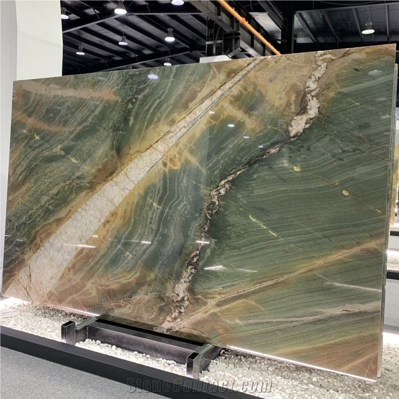 Polished Botanic Wave Quartzite Slabs For Home Decoration