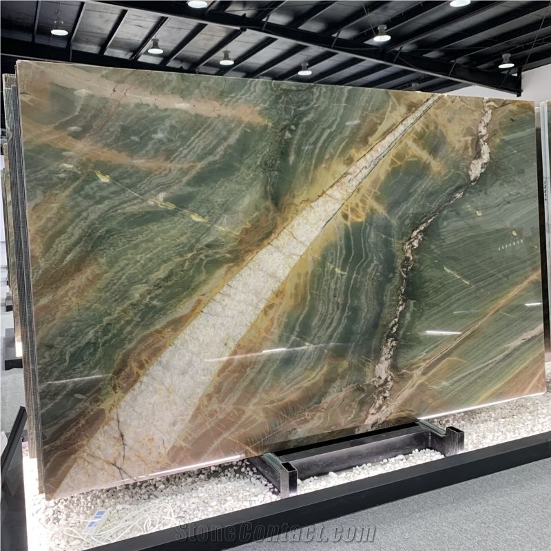 Polished Botanic Wave Quartzite Slabs For Home Decoration