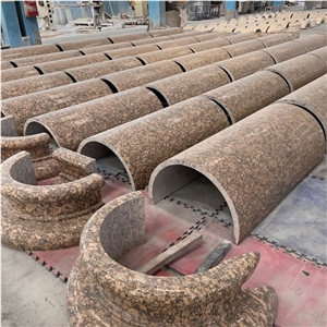 Polished Customized Red Granite Hollow Column For Home Decor