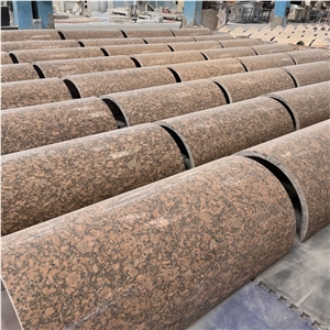 Polished Customized Red Granite Hollow Column For Home Decor