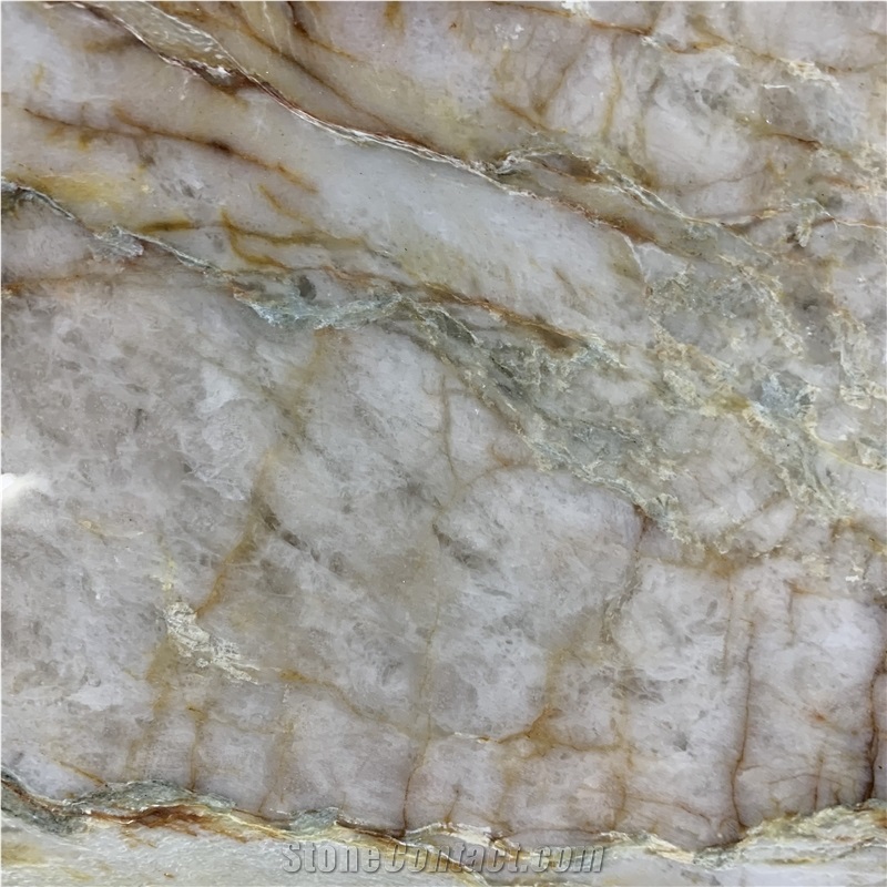 Polished Golden Macaubas Quartzite Slabs For Wall Tiles