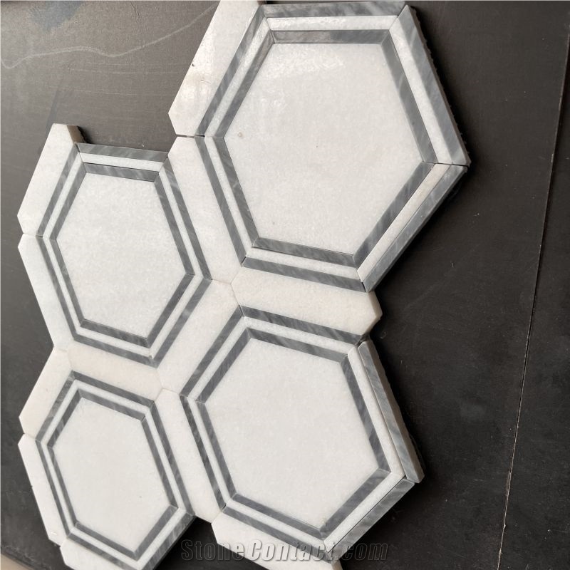 Polished New Design Hexagon Marble Mosaic Wall Tile For Sale