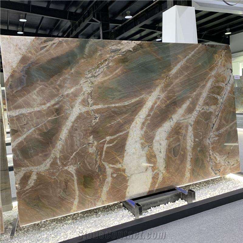 Polished Slabs Volupia Red Quartzite For Wall And Floor Tile