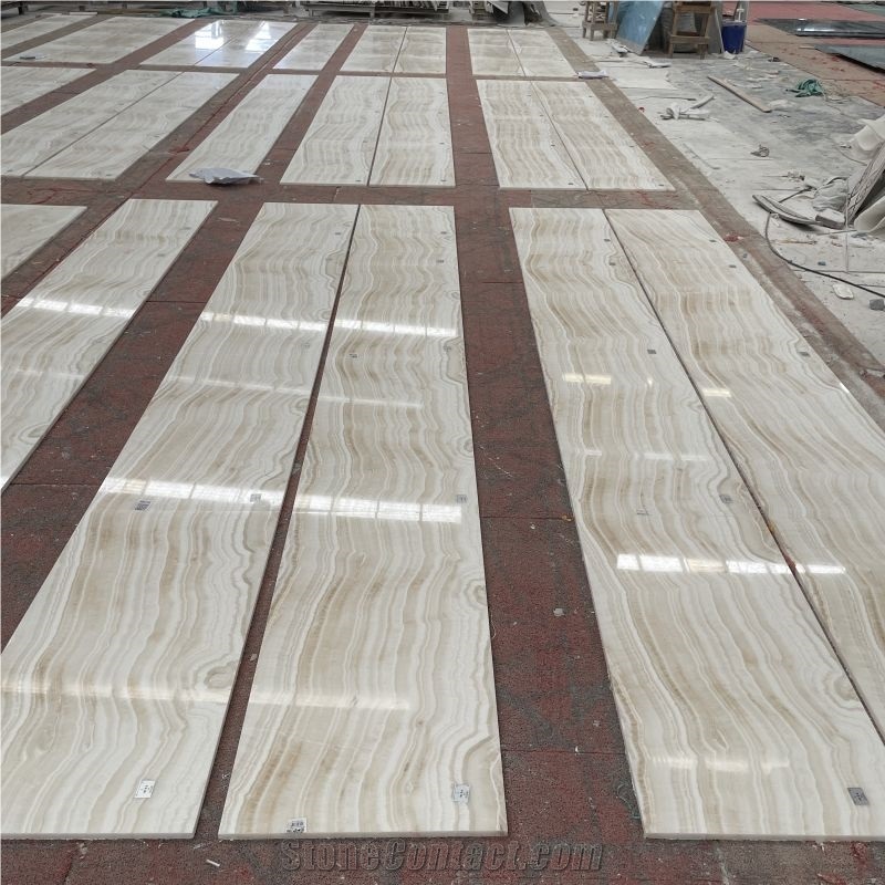 Polished White Tiger Onyx Slabs For Villla Wall Tiles Design
