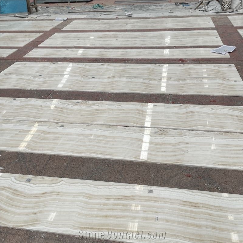 Polished White Tiger Onyx Slabs For Villla Wall Tiles Design
