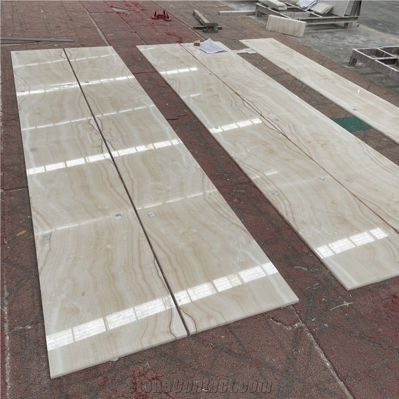 Polished White Tiger Onyx Slabs For Villla Wall Tiles Design