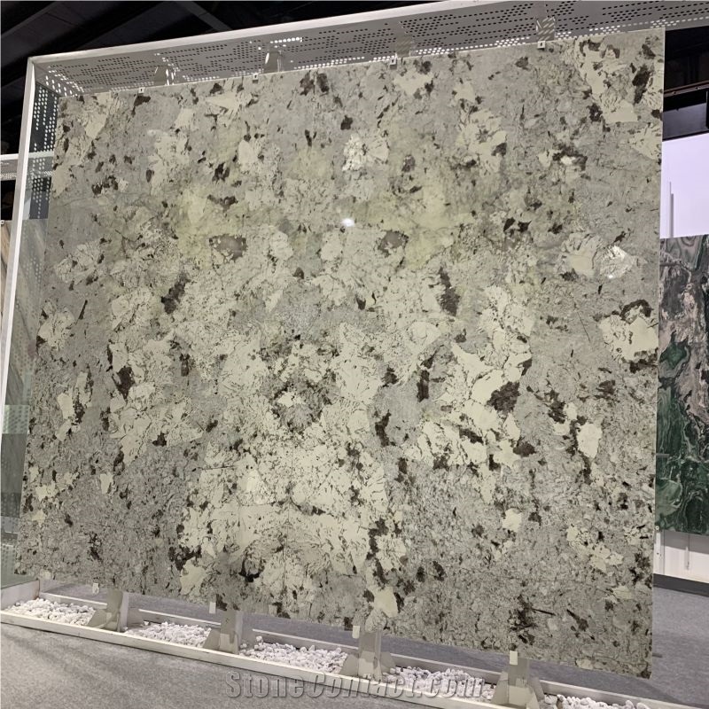 Snow Mountain Blue Granite Slabs For Bookmatch Wall Tiles