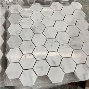 Wholesale Price White Marble Hexagon Mosaic Tile For Walling