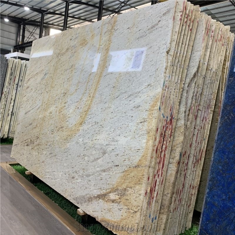 Yellow Kashmir Gold Granite Slabs For Home Flooring Tiles