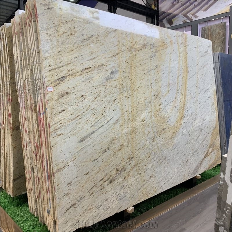 Yellow Kashmir Gold Granite Slabs For Home Flooring Tiles