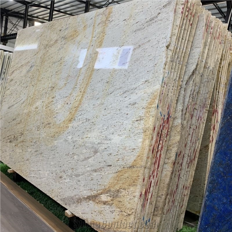 Yellow Kashmir Gold Granite Slabs For Home Flooring Tiles