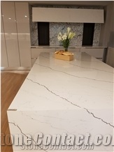 Vq8089 - Calacatta Collections Vietnam White Quartz Slabs