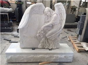 Carving Angel Holding Heart Granite Tombstone G603 Monument