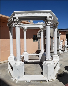 Hexagon Sculptured Stone Dome Gazebo Marble Carrara Pavilion Hexagon Sculptured Stone Dome Gazebo Marble Carrara Pavilion