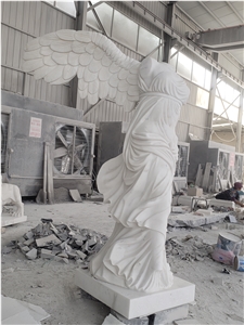 Large Marble Statue Stone White Jade Angel Garden Sculpture