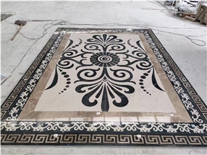 Luxury Lobby Floor Medallions Marble Waterjet Carpet Pattern Luxury Lobby Floor Medallions Marble Waterjet Carpet Pattern