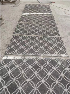 Luxury Lobby Floor Medallions Marble Waterjet Carpet Pattern