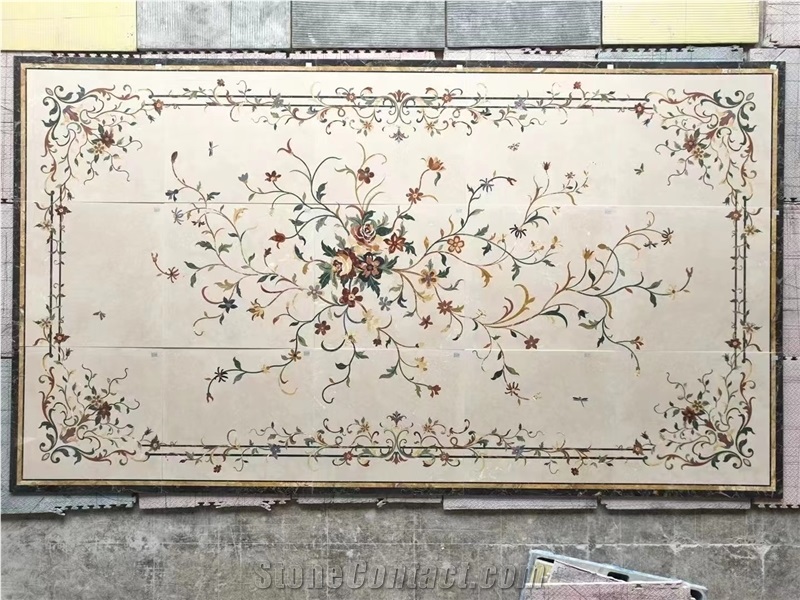 Marble Floor Waterjet Pattern Interior Lobby Floor Carpet