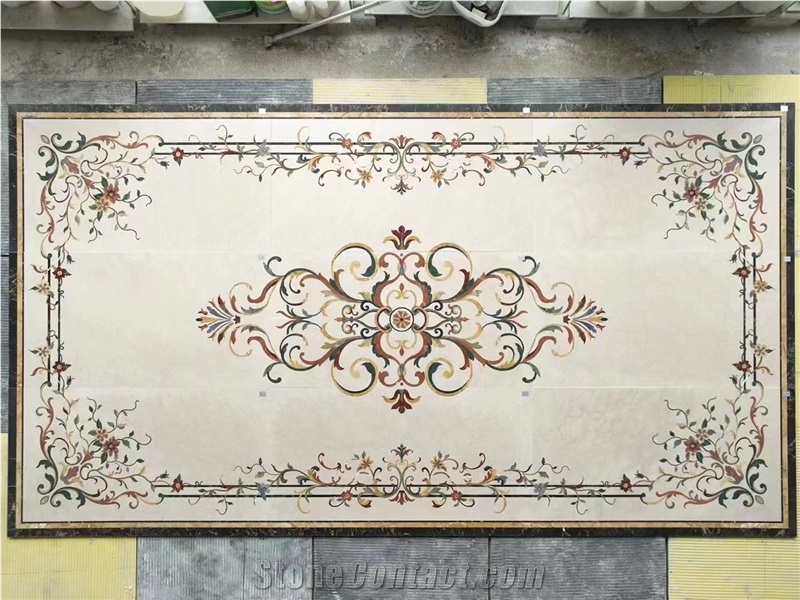 Marble Floor Waterjet Pattern Interior Lobby Floor Carpet