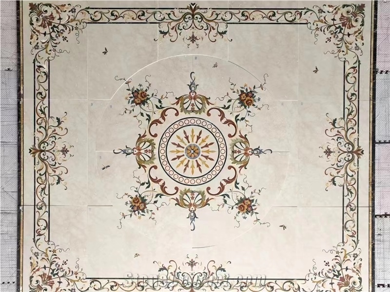 Marble Floor Waterjet Pattern Interior Lobby Floor Carpet