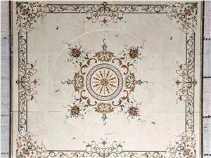 Marble Floor Waterjet Pattern Interior Lobby Floor Carpet