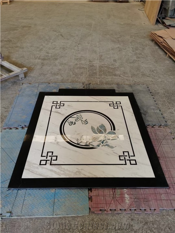 Marble Floor Waterjet Pattern Interior Lobby Floor Carpet