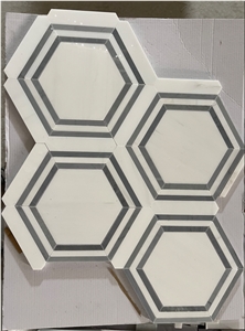 Marble Thassos Hexagon Mosaic Tiles Stone Bathroom Mosaics Marble Thassos Hexagon Mosaic Tiles Stone Bathroom Mosaics