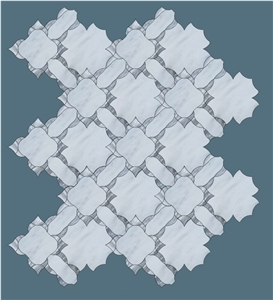 Marble Water-Jet Mosaic Design Norwegian Flower Mosaic Tile