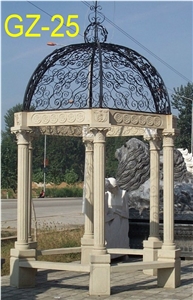 Sculptured Statue Dome Gazebo China Beige Limestone Porches Pavilion