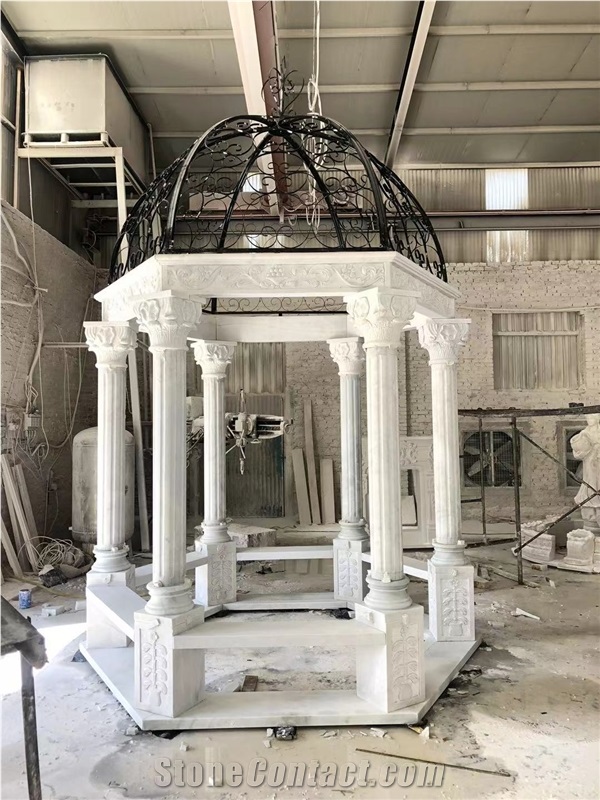 Scuptured Marble Gazebo Marble Carrara Garden Pavilion