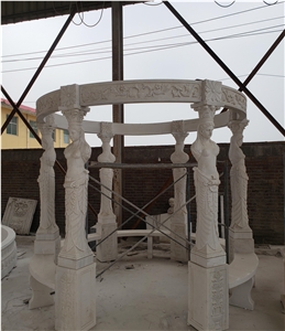 Scuptured Marble Gazebo Marble Carrara Garden Pavilion