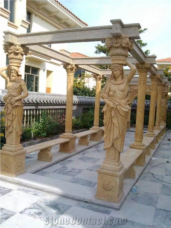 Scuptured Marble Gazebo Marble Carrara Garden Pavilion