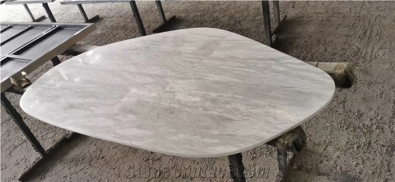 Stone Restaurant Table Tops Marble Carrara Dining Table Top