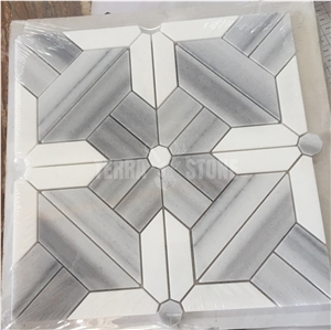 Geometry Pattern Wooden Marble Mosaic Tile Bathroom Mosaics