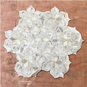 Luxury Tile Mother Of Pearl Waterjet Mosaic Tiles Backsplash