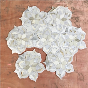 Luxury Tile Mother Of Pearl Waterjet Mosaic Tiles Backsplash