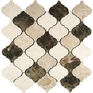 Marble Blends Lantern Mosaic Stone Tile Carrara White