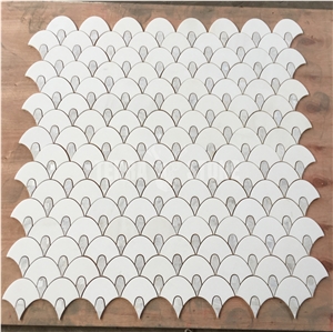 Natural White Marble With Mother Pearl Of Shell Mosaic Tile