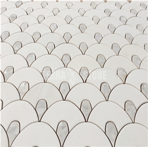 Natural White Marble With Mother Pearl Of Shell Mosaic Tile