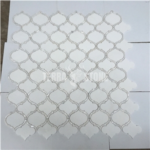 Stone Lantern Type Marble Mother Of Pearl Waterjet Mosaic