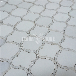 Stone Lantern Type Marble Mother Of Pearl Waterjet Mosaic