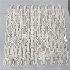 Waterjet Marble Shell Mosaic Tile Stone Pearl Floor Tiles